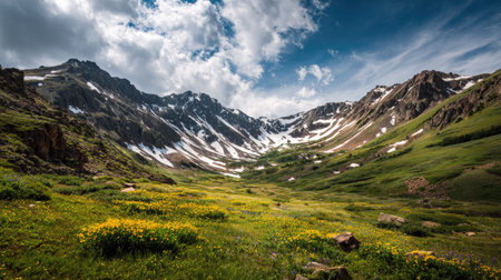 A photograph of Rocky Mountains wilderness 190 with rocky mountain wilderness ridge, high altitude...