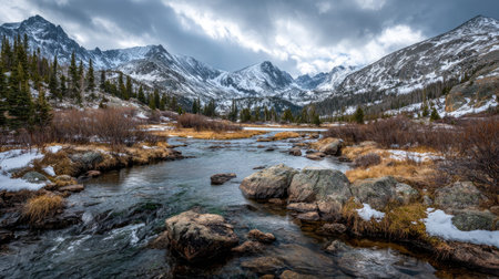 A photograph of Rocky Mountains wilderness 68 with rocky mountain wilderness plateau, rocky mountain...