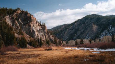 A photograph of Rocky Mountains wilderness 256 with rocky mountain highland plateau, rocky mountain...