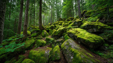 A photograph of Pacific Northwest forests 340 with pacific northwest forest plateau, mossy forest...