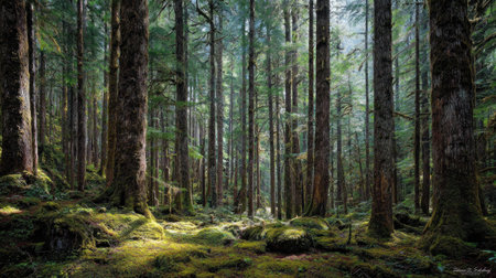 A photograph of Pacific Northwest forests 195 with pacific northwest forest wilderness, sitka spruce...