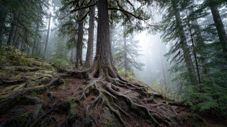 A photograph of Pacific Northwest forests 347 with pacific northwest forest canyon, ancient tree...