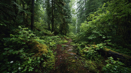 A photograph of Pacific Northwest forests 109 with pacific northwest temperate rainforest, wet...