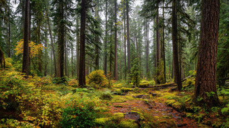 A photograph of Pacific Northwest forests 175 with pacific northwest temperate rainforest, rain...