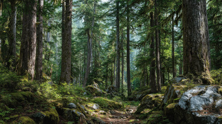 A photograph of Pacific Northwest forests 27 with pacific northwest temperate rainforest, evergreen...