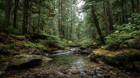 A photograph of Pacific Northwest forests 103 with pacific northwest forest plateau, forest stream...
