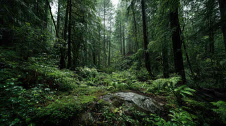 A photograph of Pacific Northwest forests 109 with pacific northwest temperate rainforest, wet...
