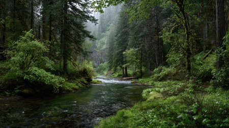 A photograph of Pacific Northwest forests 281 with pacific northwest forest canyon, forest creek...