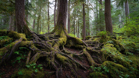 A photograph of Pacific Northwest forests 404 with pacific northwest temperate rainforest, ancient...