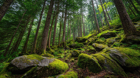 A photograph of Pacific Northwest forests 32 with pacific northwest forest wilderness, mossy forest...