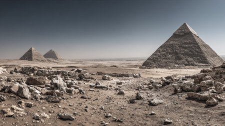 A photograph of the Giza desert panorama, coral fragments, ultra realistic landscape photography,...