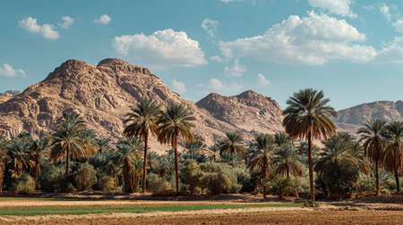 A photograph of Egypt 14 with egypt desert wilderness, oasis palm groves, egyptian summer, ultra...