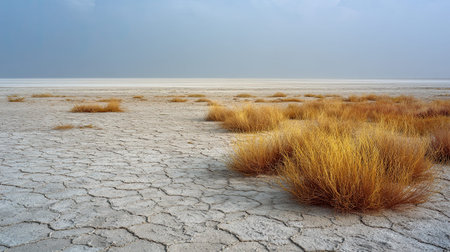 A photograph of India 68 with rann of kutch salt desert, arid desert grasses, indian monsoon season,...