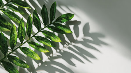 botanical shadow pattern, shadow pattern, branding background, clean organic, pastel green, soft shadow,copy space bottom, no text, copy space, commercial stock photo
