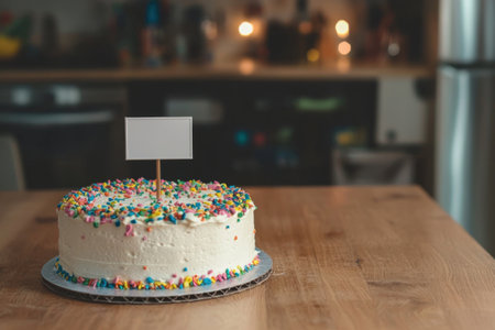 A beautifully decorated cake with cake topper with copy space on the table. Generative AIの素材