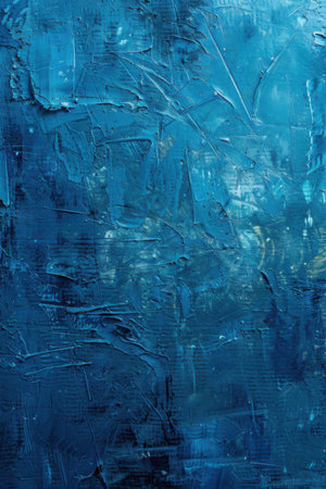 Various shades of blue, featuring textured brush strokes creating a dynamic visual depth. Vertical background. Generative AIの素材