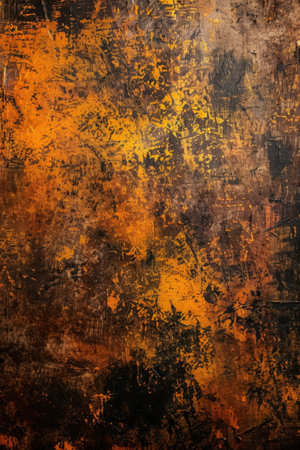 Abstract painting featuring a blend of warm and dark colors. Generative AIの素材