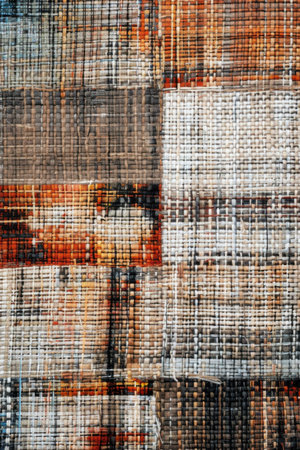 A close-up of a woven fabric with a textured surface. Generative AIの素材