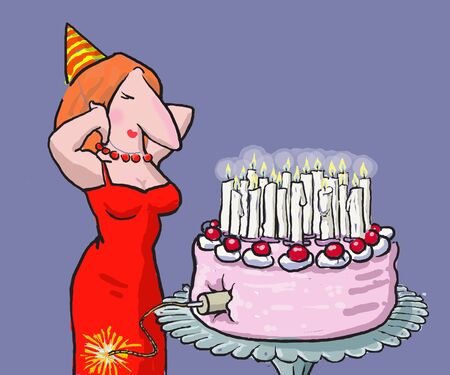 Let?s blow birthday cakeの写真素材