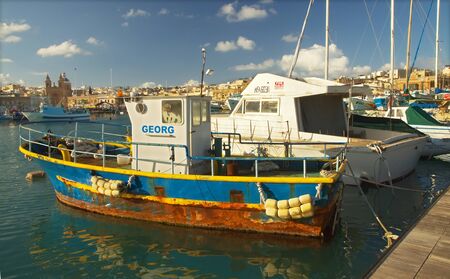 Rusty fishing boats in Maltaのeditorial素材