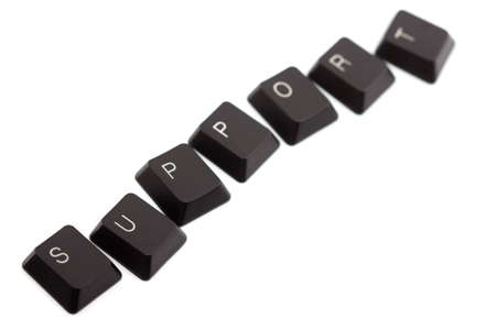 Word seo formed with computer keyboard keys, isolated on white backgroundの写真素材
