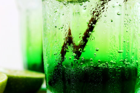 green lemon soda,green lime soda,soft drink,green soda,beverage,lemonade,drinkの写真素材