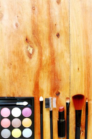 cosmetic for make up on wooden backgroundの写真素材