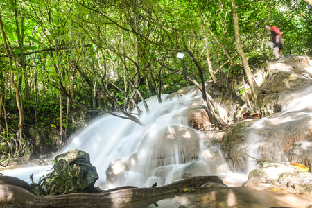 Waterfall in forest thailandの写真素材