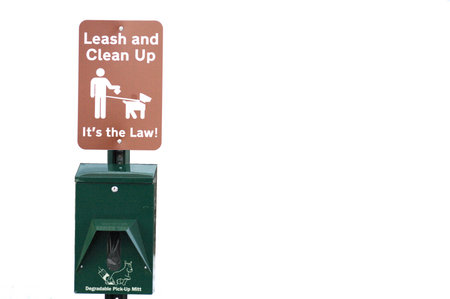 Leash and Clean Up After Your DOgの写真素材