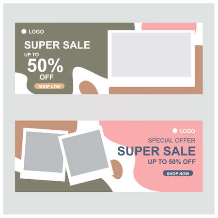 sale banner template abstract background free vector for social mediaのイラスト素材