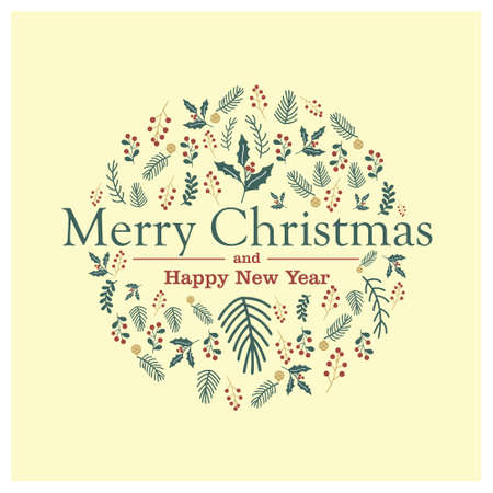 merry Christmas greeting icon background free vectorのイラスト素材