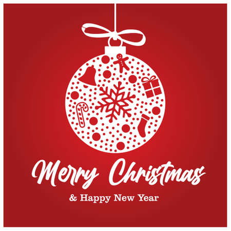 merry Christmas greeting icon background free vectorのイラスト素材