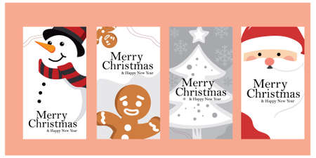 Merry Christmas free template social media greeting iconのイラスト素材