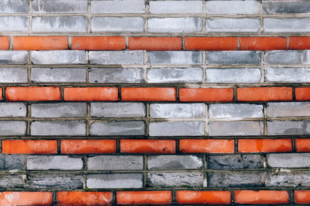 Texture of red and white bricks. background