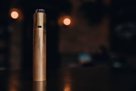 Close-up of electronic cigarette. vaping device. steam generator. high contrast and monochrome color tone.の写真素材