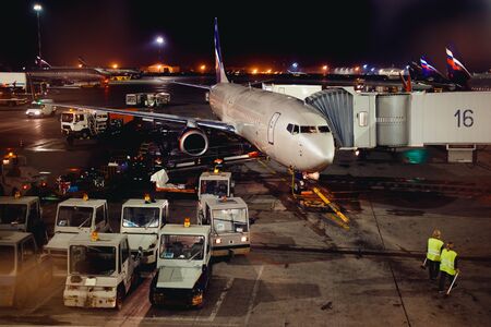 MOSCOW, RUSSIA - JUN 12, 2017: Interior Domodedovo airport's planeのeditorial素材