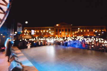 Blurred image entertainment concert lighting on stage. Concert lightの写真素材