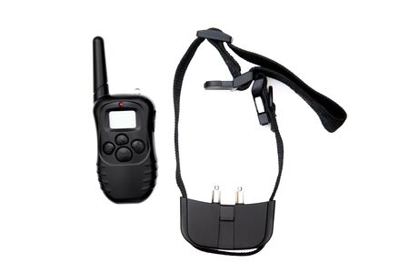 Electric dog collar on white background isolatedの写真素材
