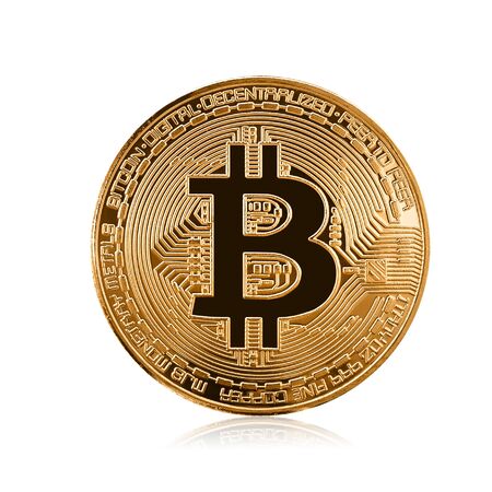 Bitcoin. Golden bitcoin isolated on white backgroundの写真素材