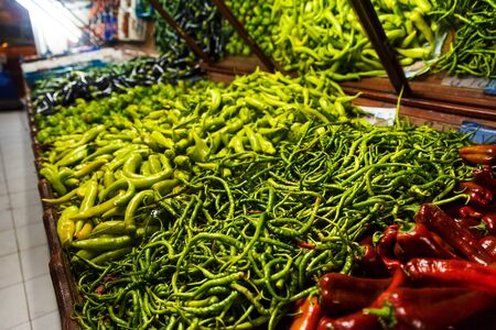 Shop bazaar fruits and vegetables. Set of Vegetables Green Pepperの写真素材