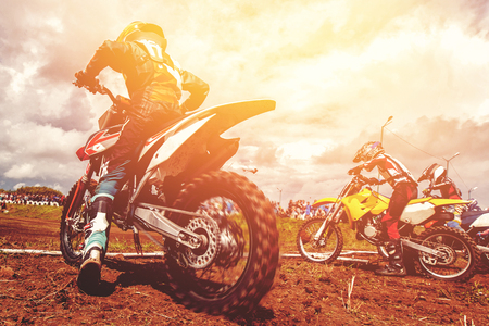Dirtbike. Dirt bike bikers is start motocross wheelの写真素材