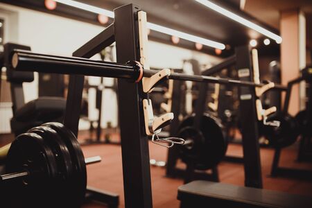 Weight barbell for disk. equipment tools for sport gymの写真素材