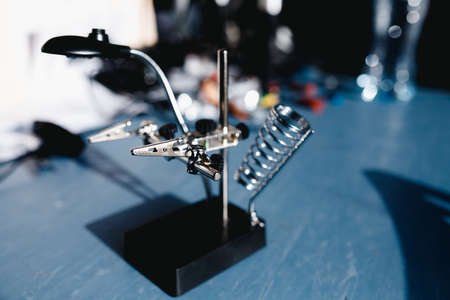 Soldering iron machine. Installation for holding the pay for use in the repair of microcircuits.の写真素材
