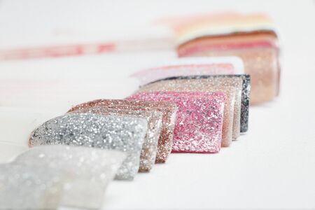 Manicure set colorful artificial nails in beauty shopの写真素材
