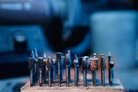 set of tips for grinding machine CNCの写真素材