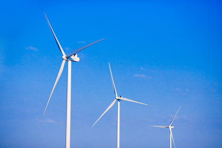 Wind power stations. Concept alternative energy. Blue skyの写真素材