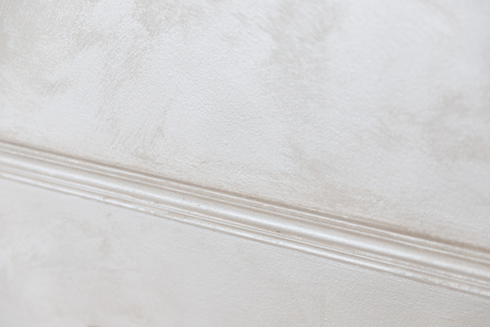 Close-up details of interior skirting ceiling of white color, classic styleの写真素材