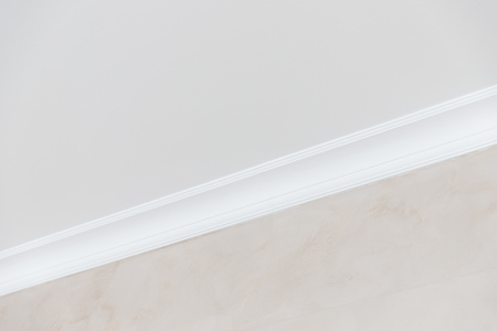 Close-up details of interior skirting ceiling of white color, classic styleの写真素材