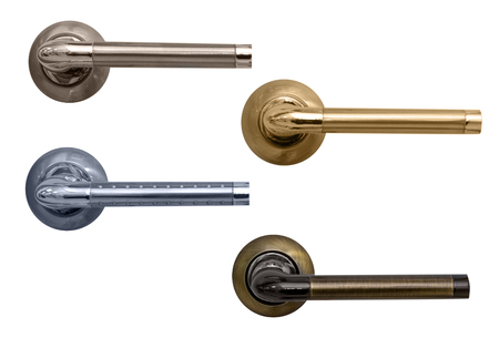 Door handle knob on isolated white backgroundの写真素材