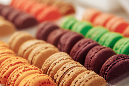 candy Macaroons at Chocolate Exhibition, Bruxelles, Belgium and French cake dessertの写真素材